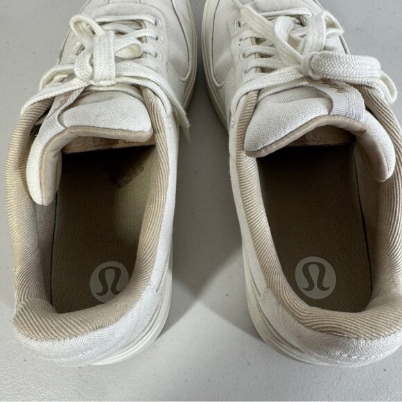 Lululemon Cream Cityverse Sneakers Size 9.5 Lace Up Casual Athletic Canvas - Picture 4 of 13